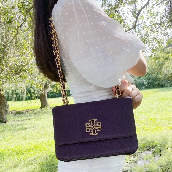 Tory Burch Britten Adjustable shoulder bag Black gold chain - Picture 2 of 4